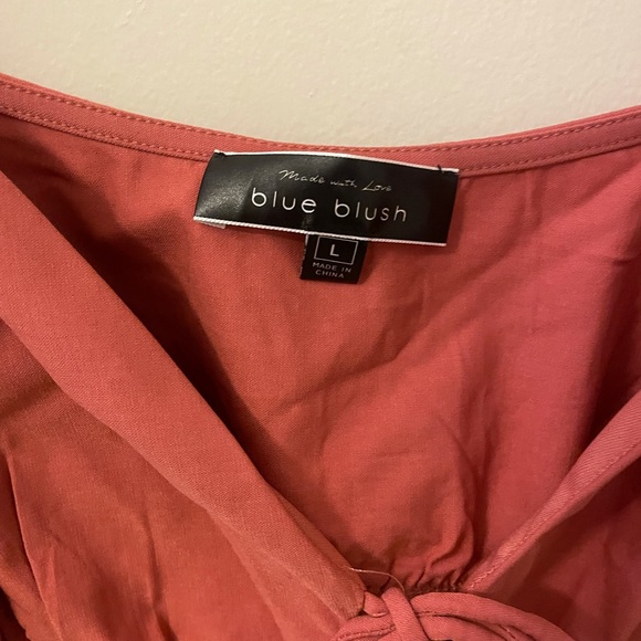 Blue Blush Puff Sleeve Blouse - Picture 5 of 6